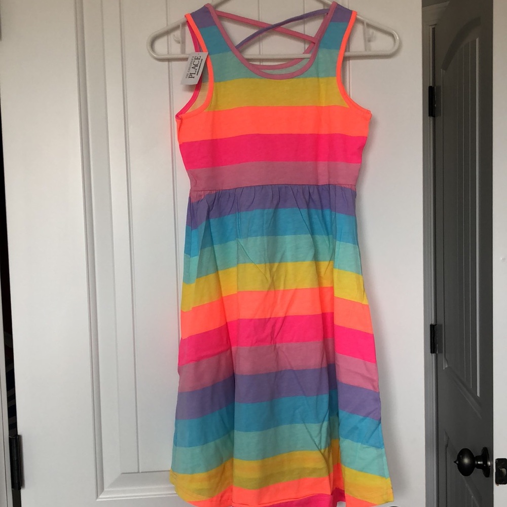 The Children's Place Dress Girls Size Large 10/12 Rainbow - Picture 3 of 8